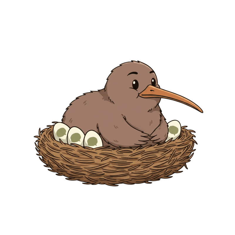 Kiki in nest